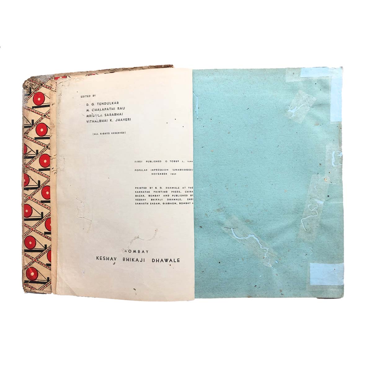 Edited by D.G.Tendulkar M.Chalpati Raw ECT - GANDHIJI HIS LIFE AND WORK (1944)