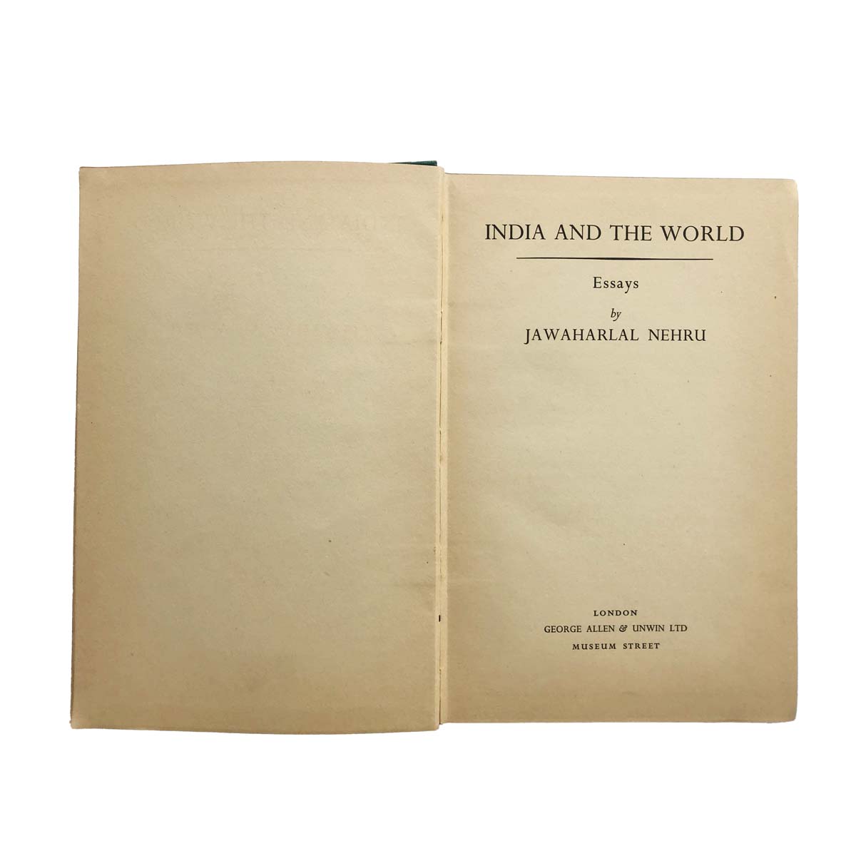 Jawaharlal Nehru - INDIA AND THE WORLD (1936)