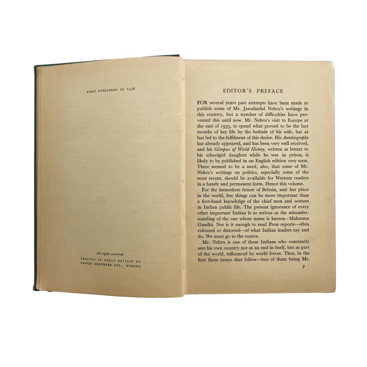 Jawaharlal Nehru - INDIA AND THE WORLD (1936)