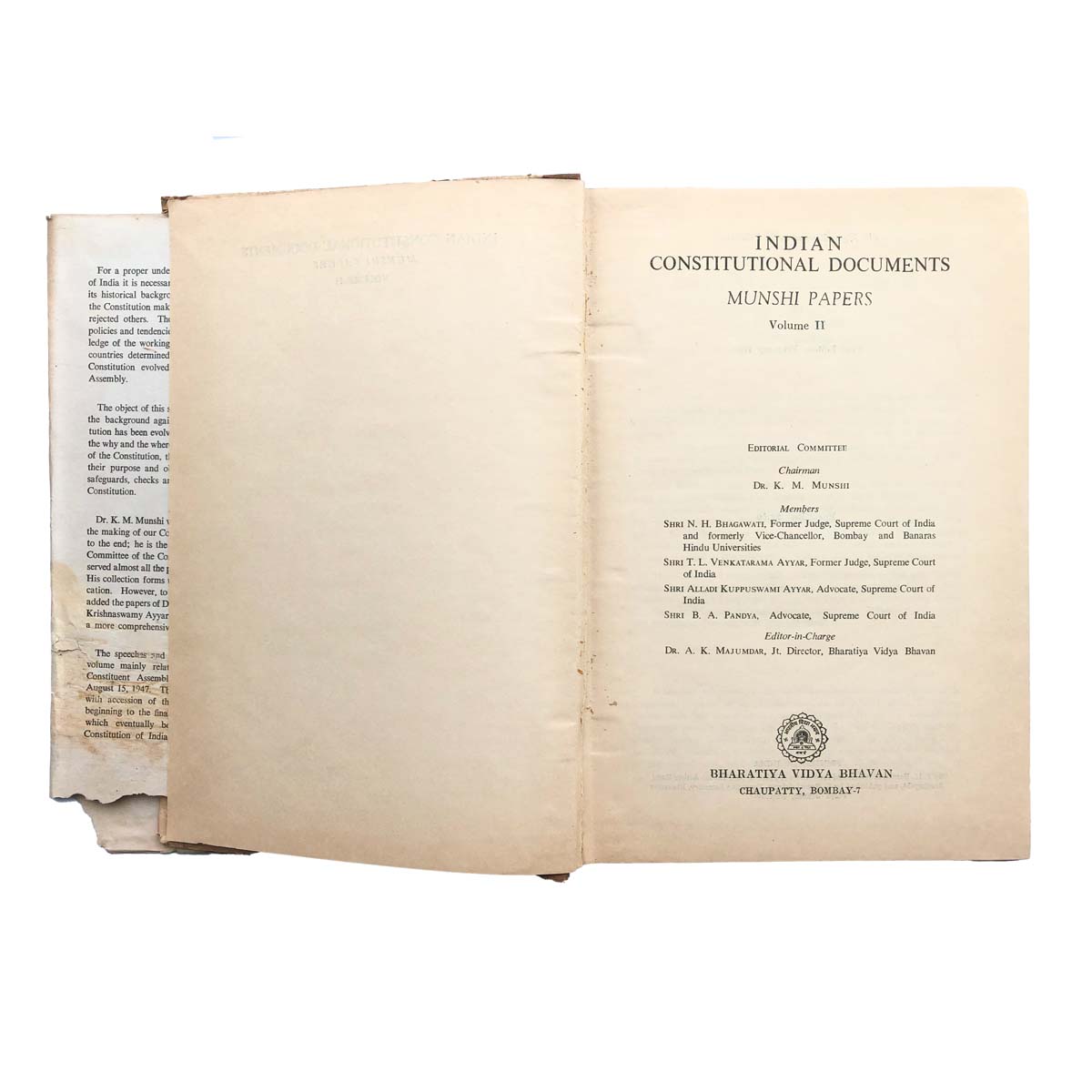 K.M.Munshi - INDIAN CONSTITUTIONAL DOCUMENTS IN TWO VOLUMES (1967)