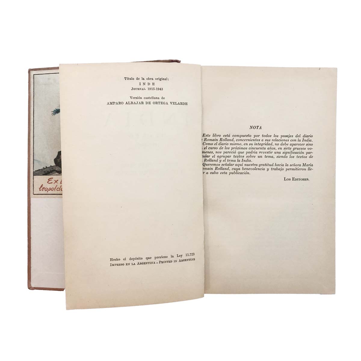 Romain Rolland - INDIAN DIARIO 1915-1943 TAGORE GANDHI NEHRU Y LOS PROBLEMAS HINDUES (1953)