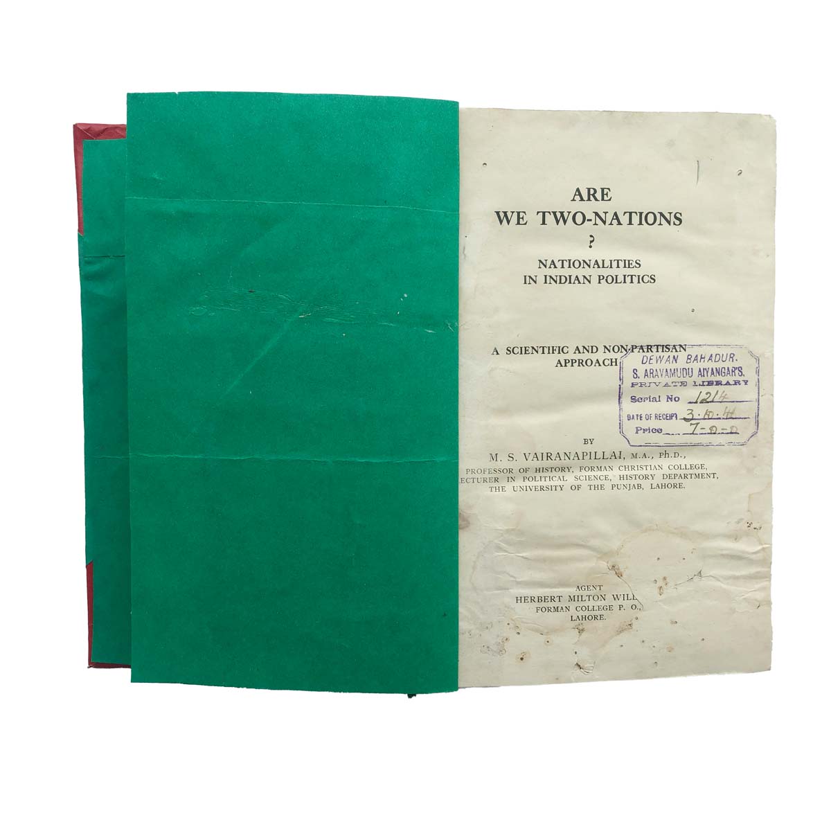 M.S. Vairanapillai - NATIONALITIES IN INDIAN POLITICS (1946)