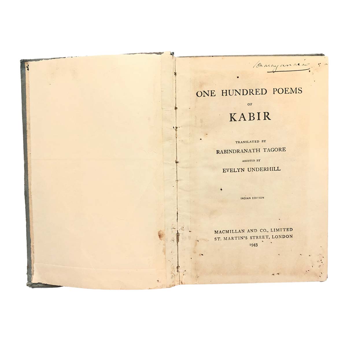 Rabindranath Tagore - ONE HUNDRED POEMS OF KABIR (1943)