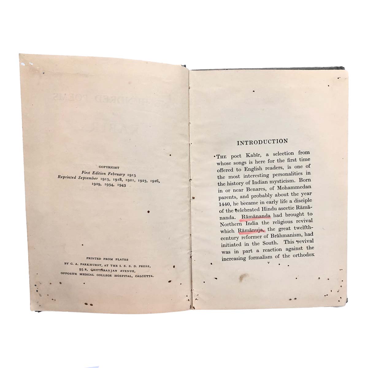 Rabindranath Tagore - ONE HUNDRED POEMS OF KABIR (1943)