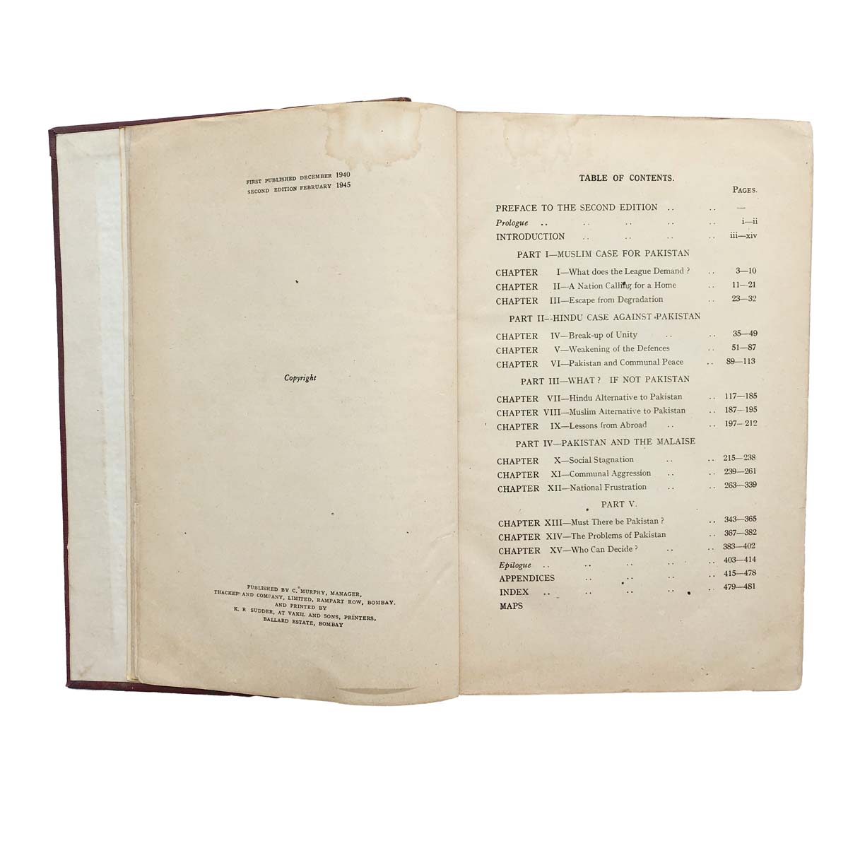 B.R. Ambedkar - PAKISTAN OR THE PARTITION OF INDIA (1945)