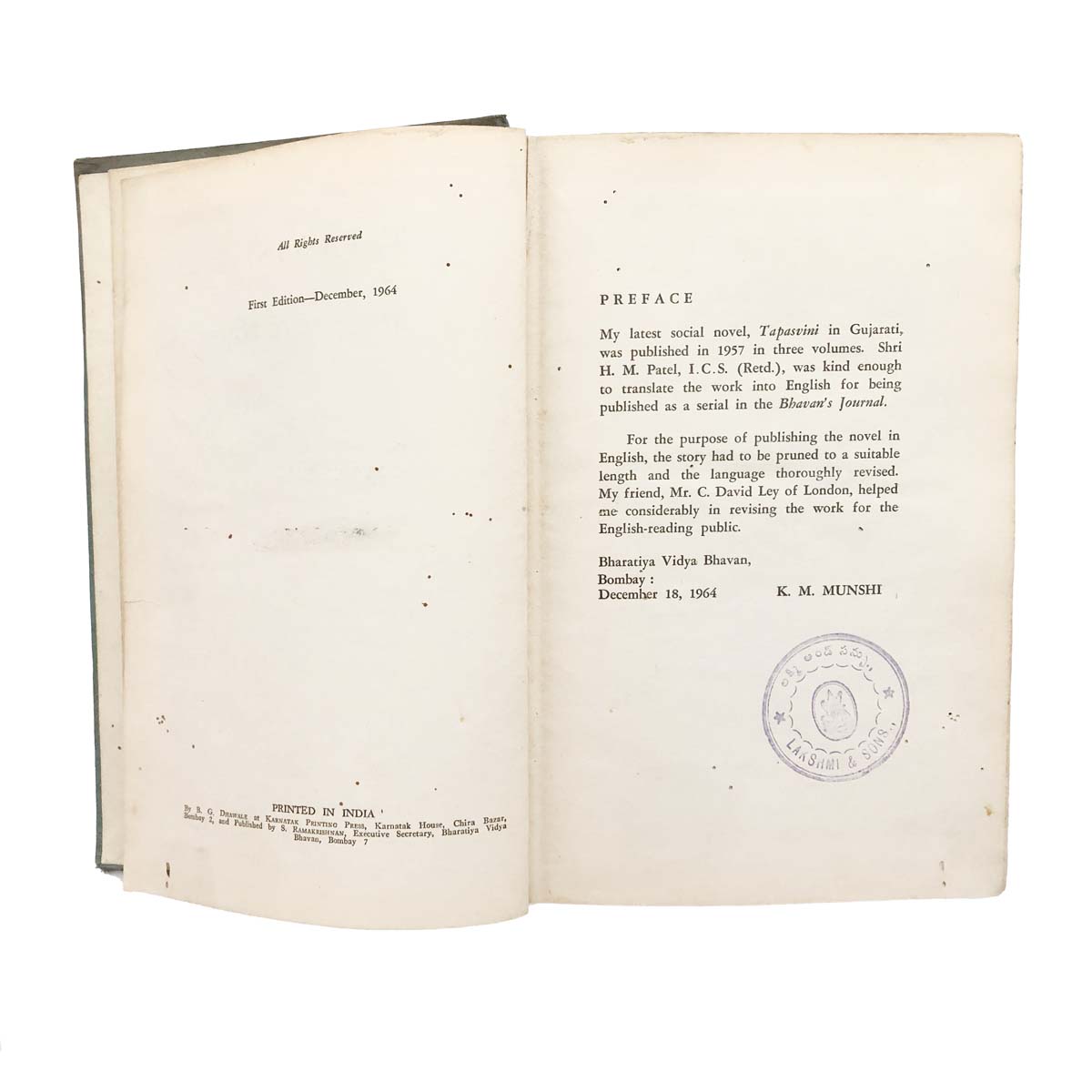K.M. Munshi - TAPASVINI OR THE LURE OF POWER (1964)