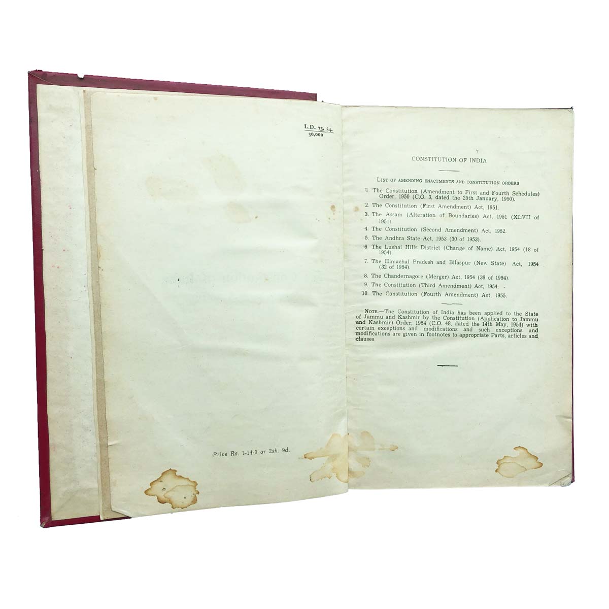 various - THE CONSTITUTION OF INDIA (1955)