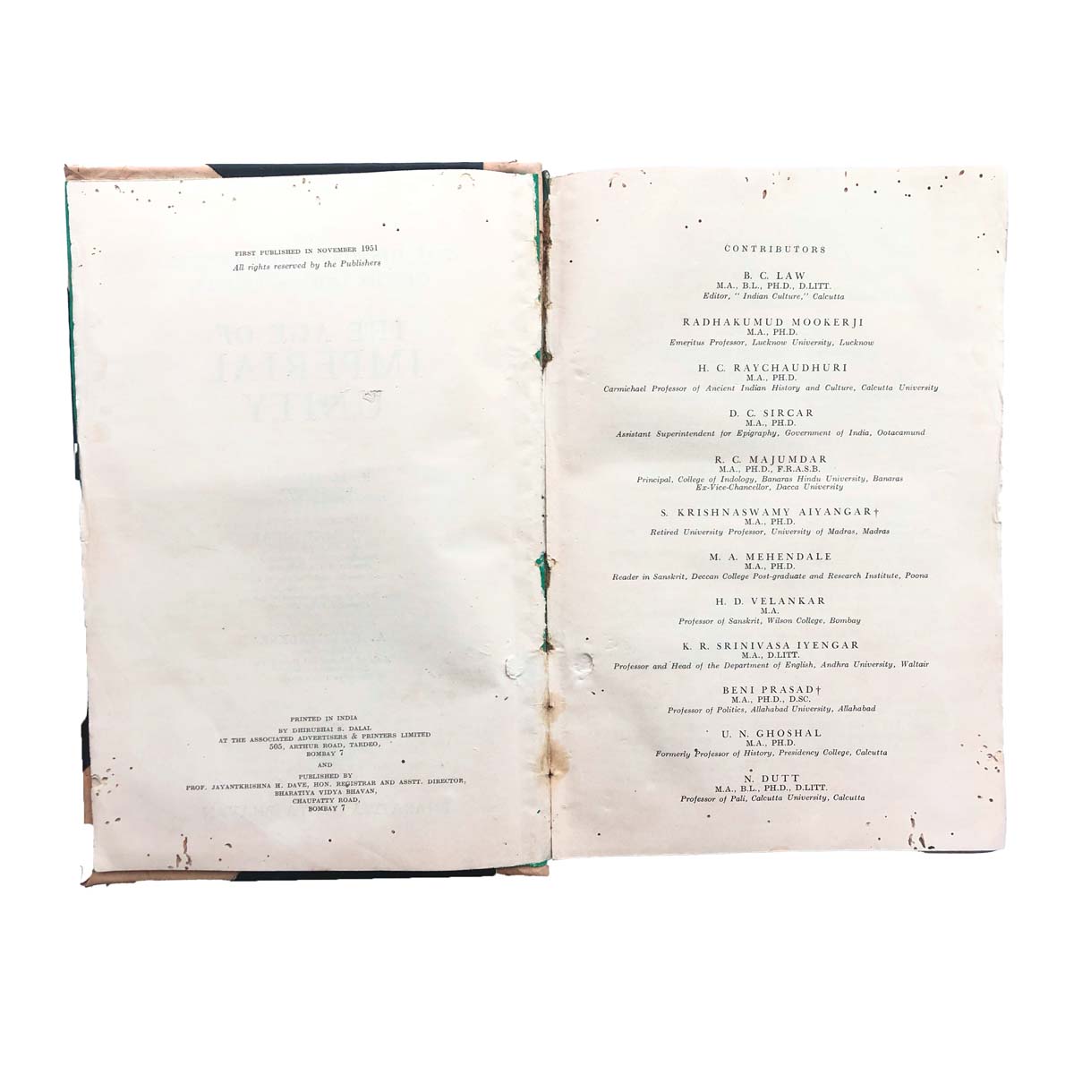 Multiple Authors - THE HISTORY AND CULTURE OF THE INDIAN PEOPLE 4 VOLUMES (1951)