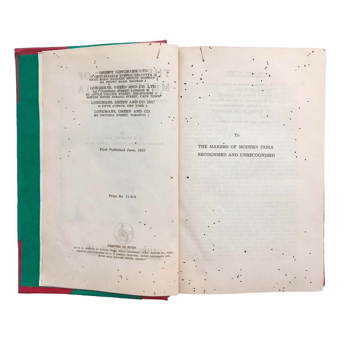 S.R. Sharma - THE MAKING OF MODERN INDIA FROM AD 1526 TO THE PRESENT DAY (1951)