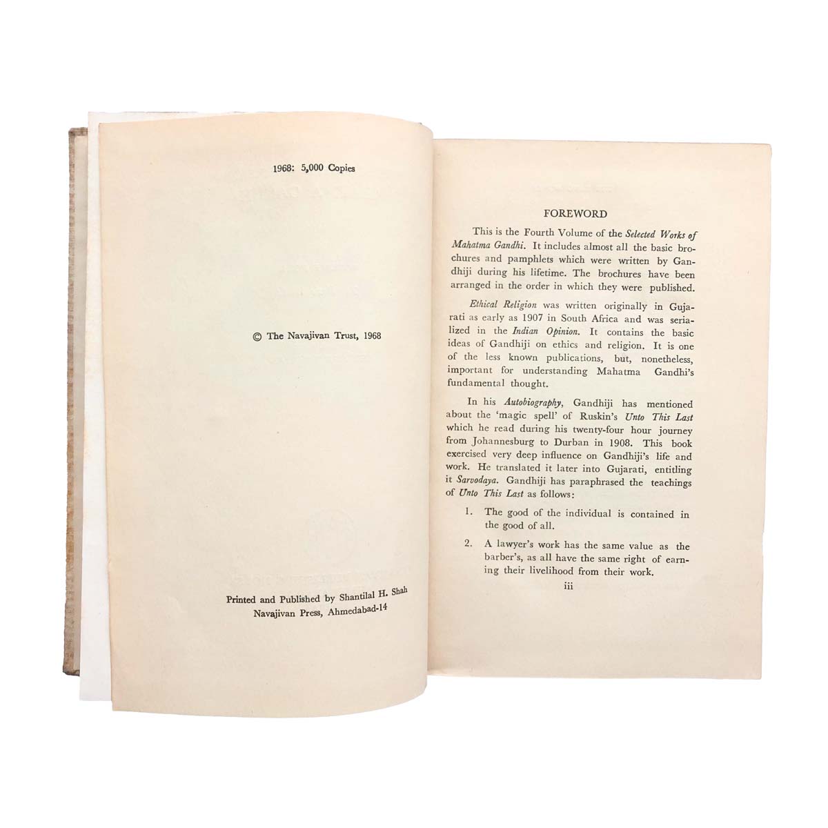 M.K Gandhi - THE SELECTED WORKS OF MAHATMA GANDHI (1968)