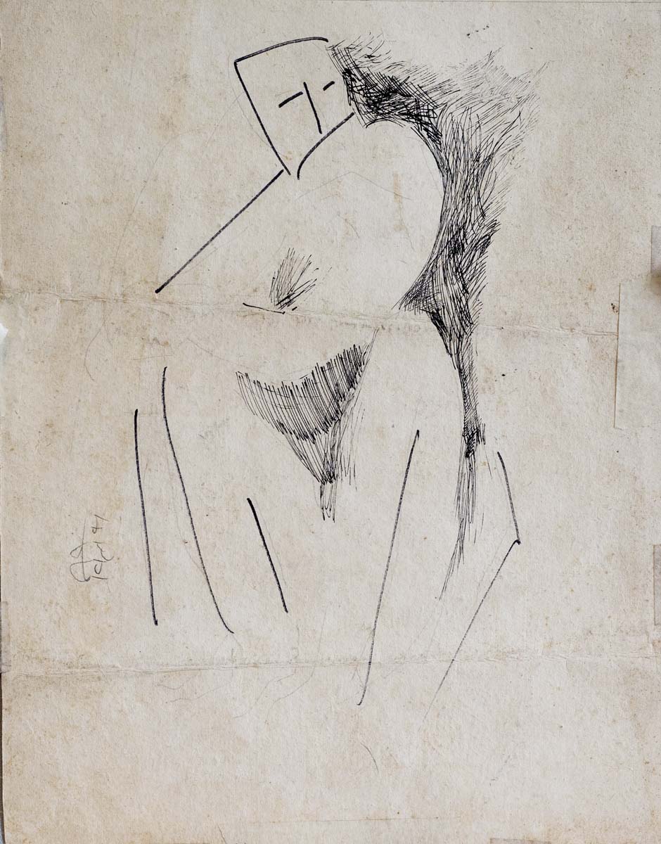 Somnath Hore (1921-2006) - UNTITLED (Figure ; Figure) (1992)
