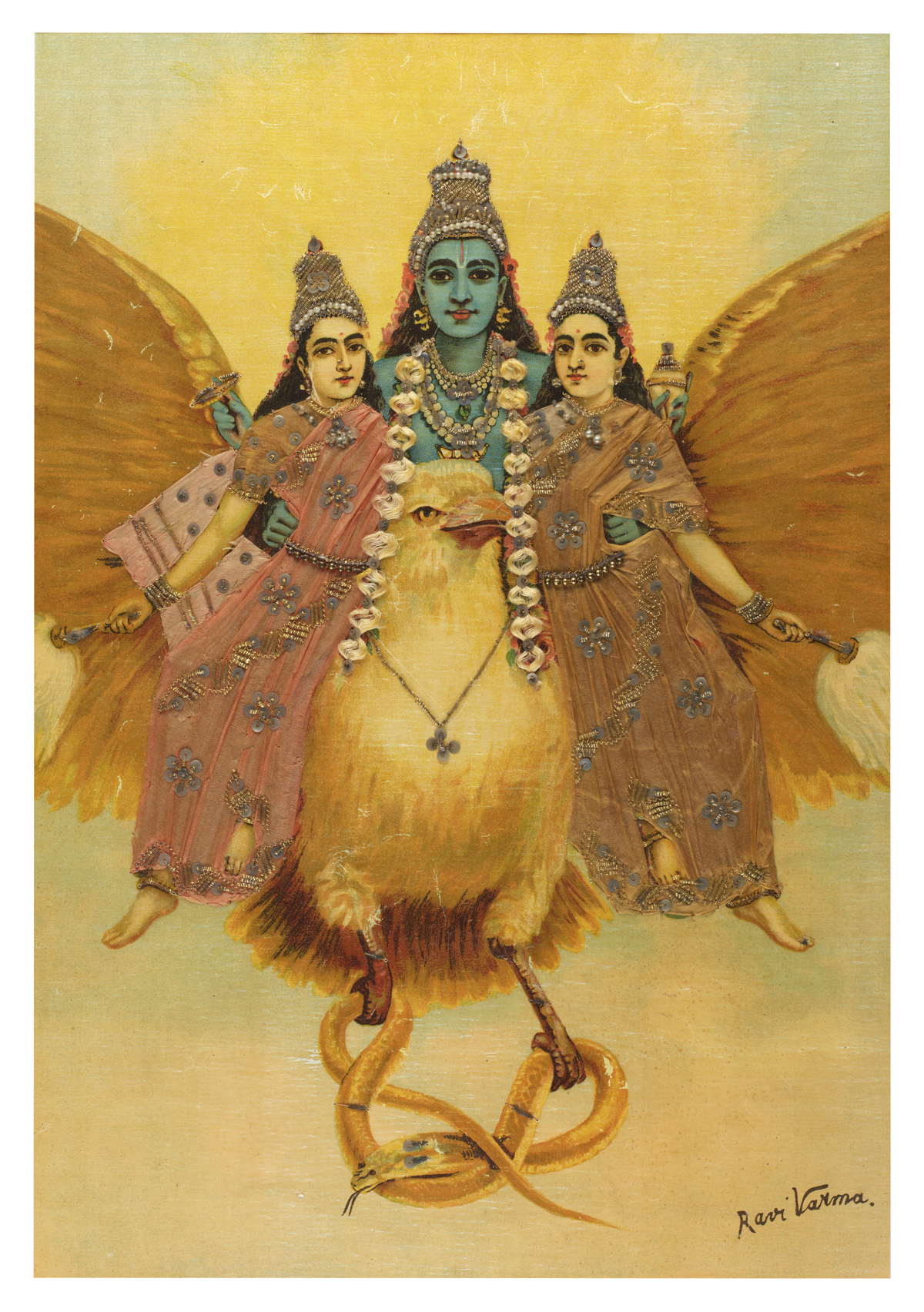 Ravi Varma Embellished Oleographs (1848-1906) - UNTITLED (Figures) (c 1930; c 1950)