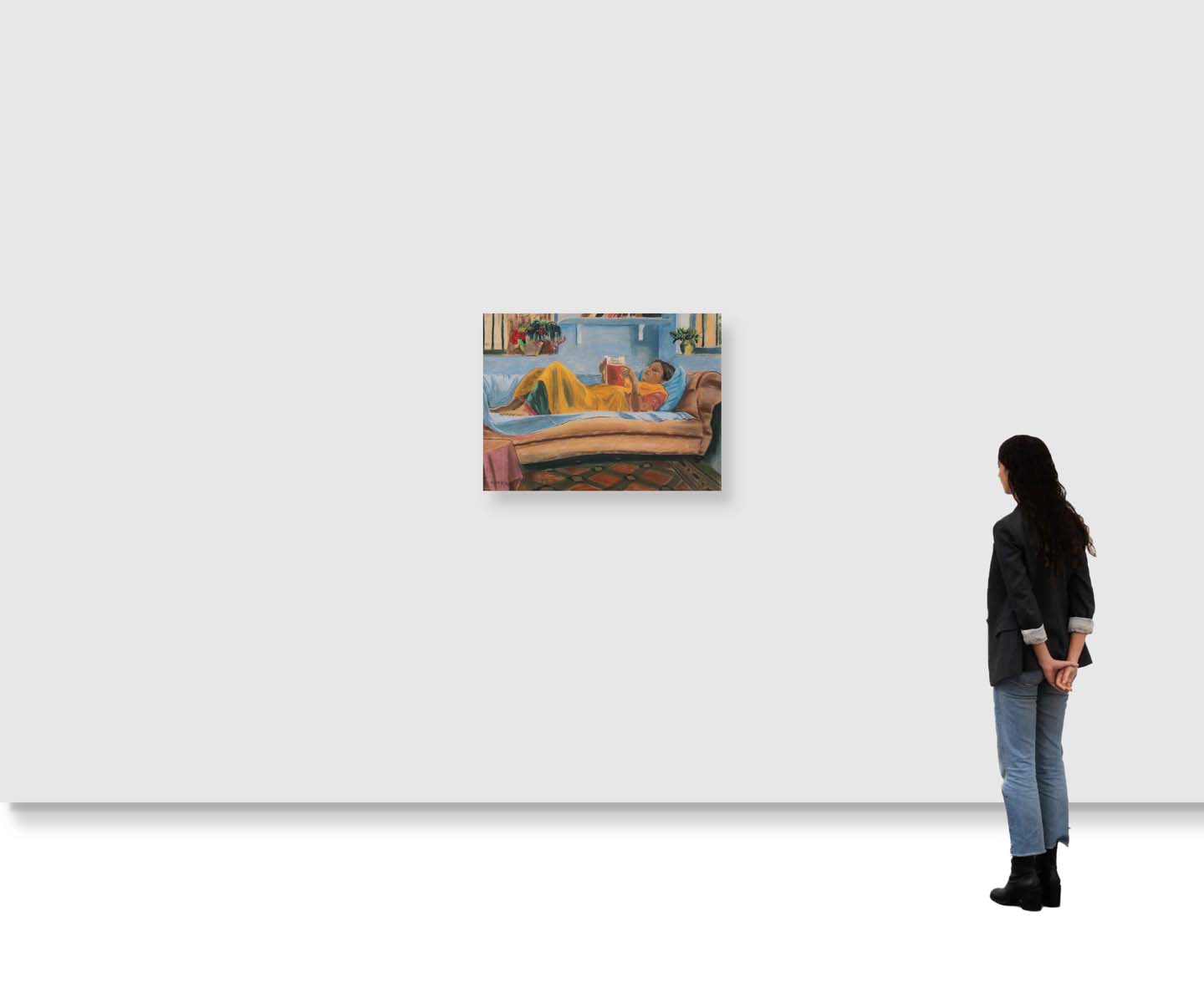 Chittaprosad Bhattacharya (1915 -1978) - UNTITLED (Woman Reading) (1952)