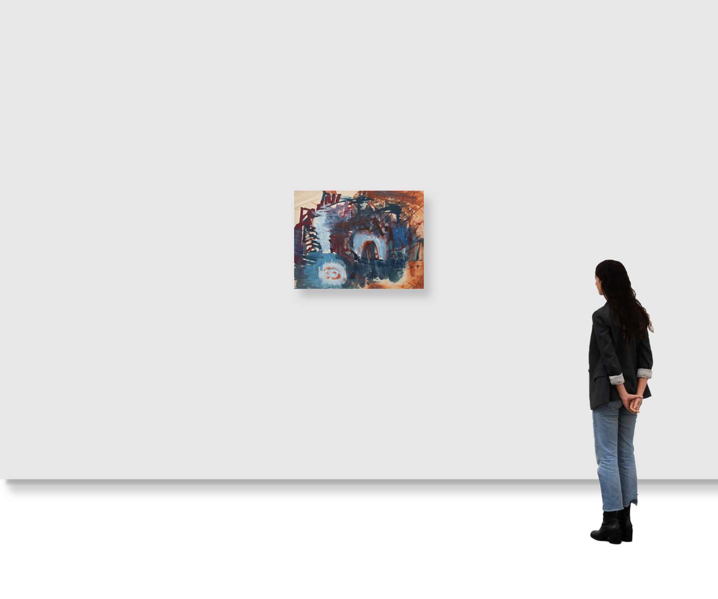 Amina Ahmed Kar (1930 - 1994) - UNTITLED ; UNTITLED ; UNTITLED (Abstract ; Blue and white abstract ; Abstract landscape) (1993 ; 1958)