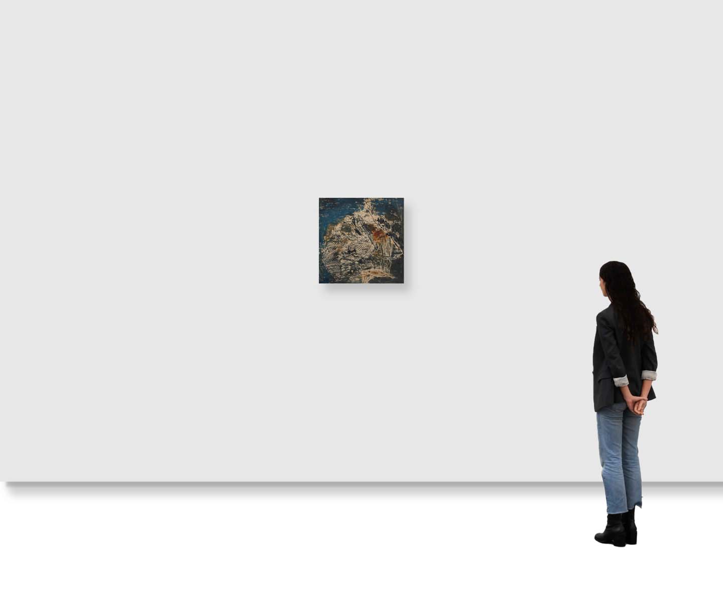 Amina Ahmed Kar (1930 - 1994) - UNTITLED ; UNTITLED ; UNTITLED (Abstract ; Blue and white abstract ; Abstract landscape) (1993 ; 1958)