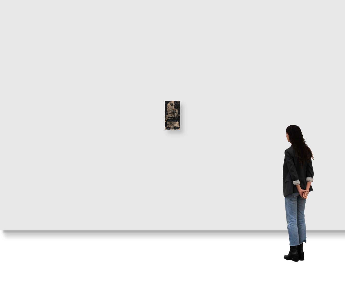 Amina Ahmed Kar (1930 - 1994) - UNTITLED ; UNTITLED ; UNTITLED (Black and white print ; Face of a Woman ; Red and black abstract)