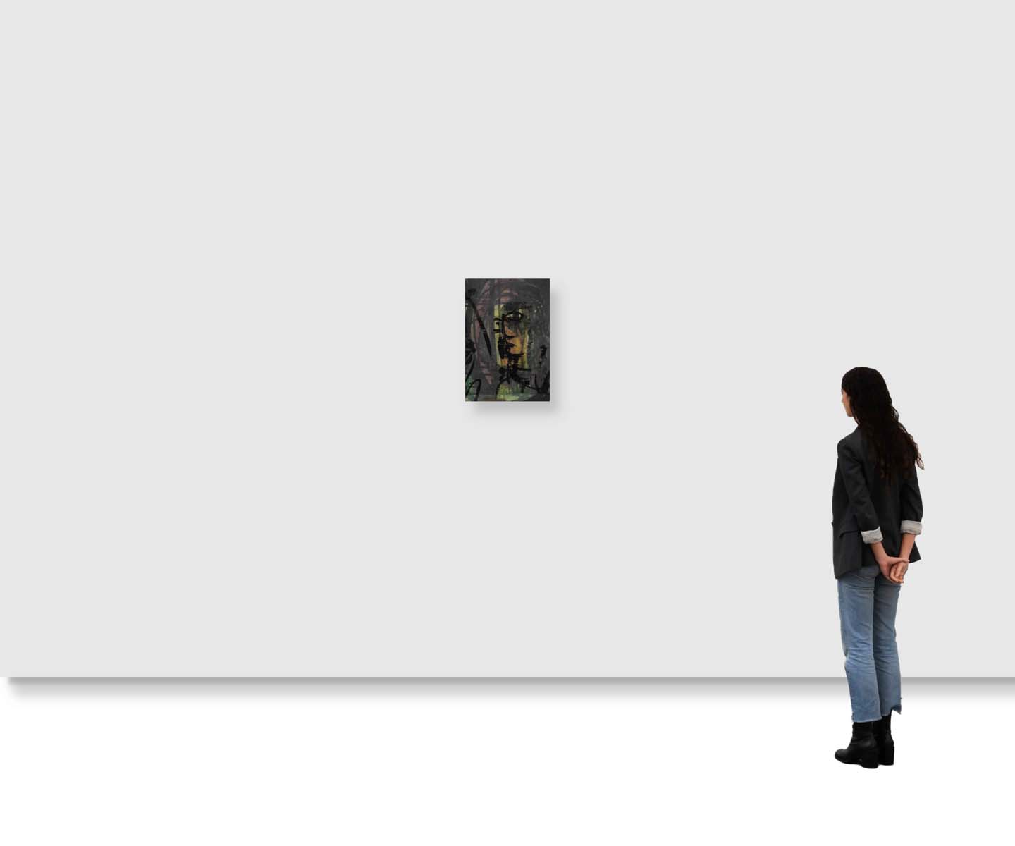 Amina Ahmed Kar (1930 - 1994) - UNTITLED ; UNTITLED ; UNTITLED (Black and white print ; Face of a Woman ; Red and black abstract)