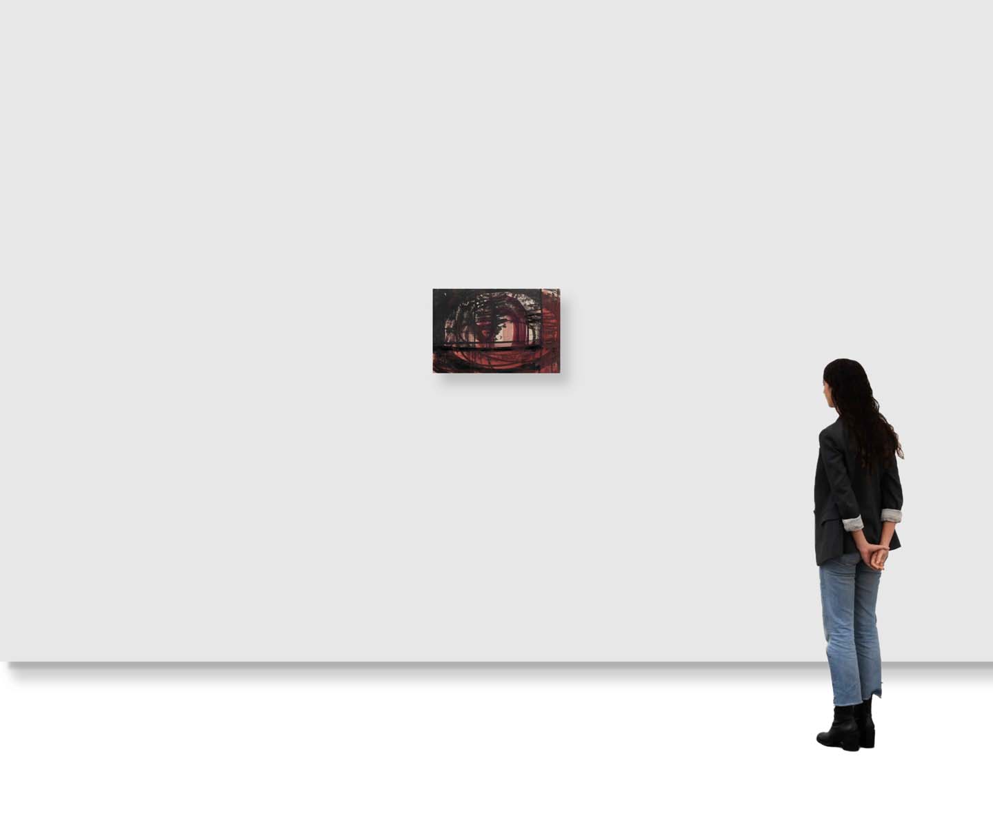 Amina Ahmed Kar (1930 - 1994) - UNTITLED ; UNTITLED ; UNTITLED (Black and white print ; Face of a Woman ; Red and black abstract)