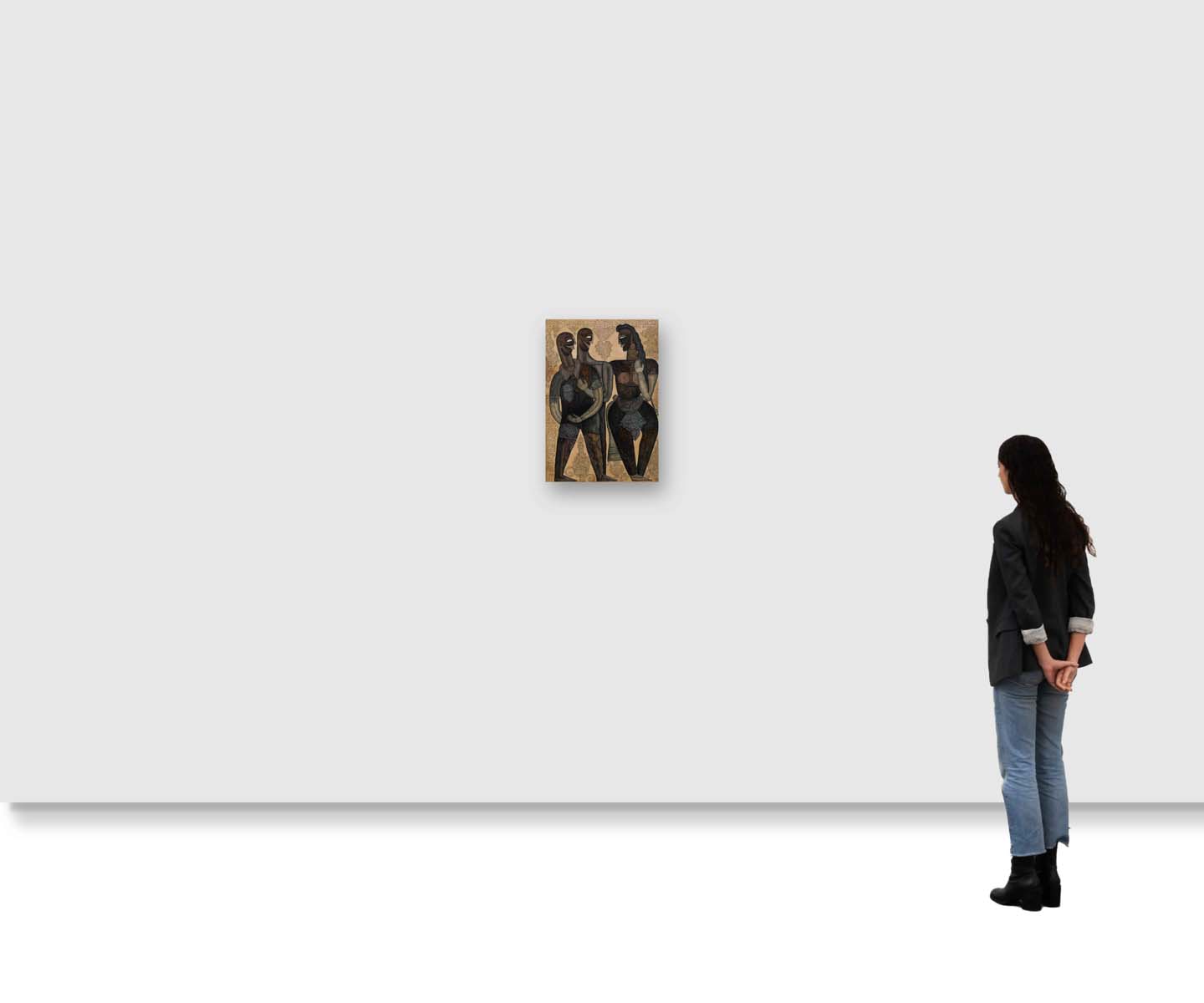 Sundar Raju (b. 1951) - UNTITLED ; UNTITLED (Three Figures ; Three Faces) (1995)