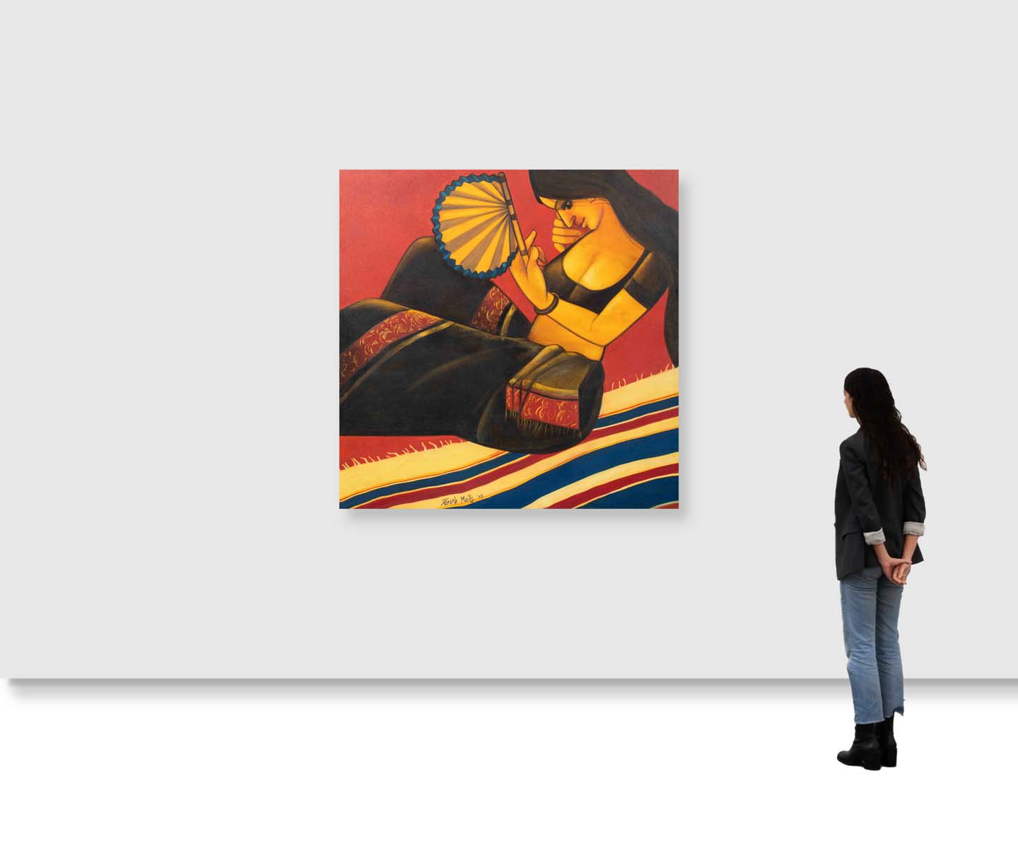 Paresh Maity (b. 1965) - UNTITLED (Lady with Fan) (2003)