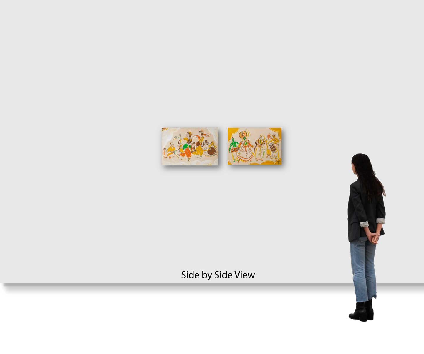 Shiavax  Chavda (1914 - 1990) - UNTITLED ; UNTITLED (Classical Dance ; Kathakali) (1972)