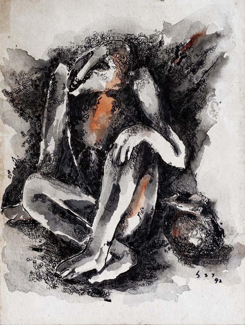 UNTITLED (SEATED MAN; FIGURE SKETCH)