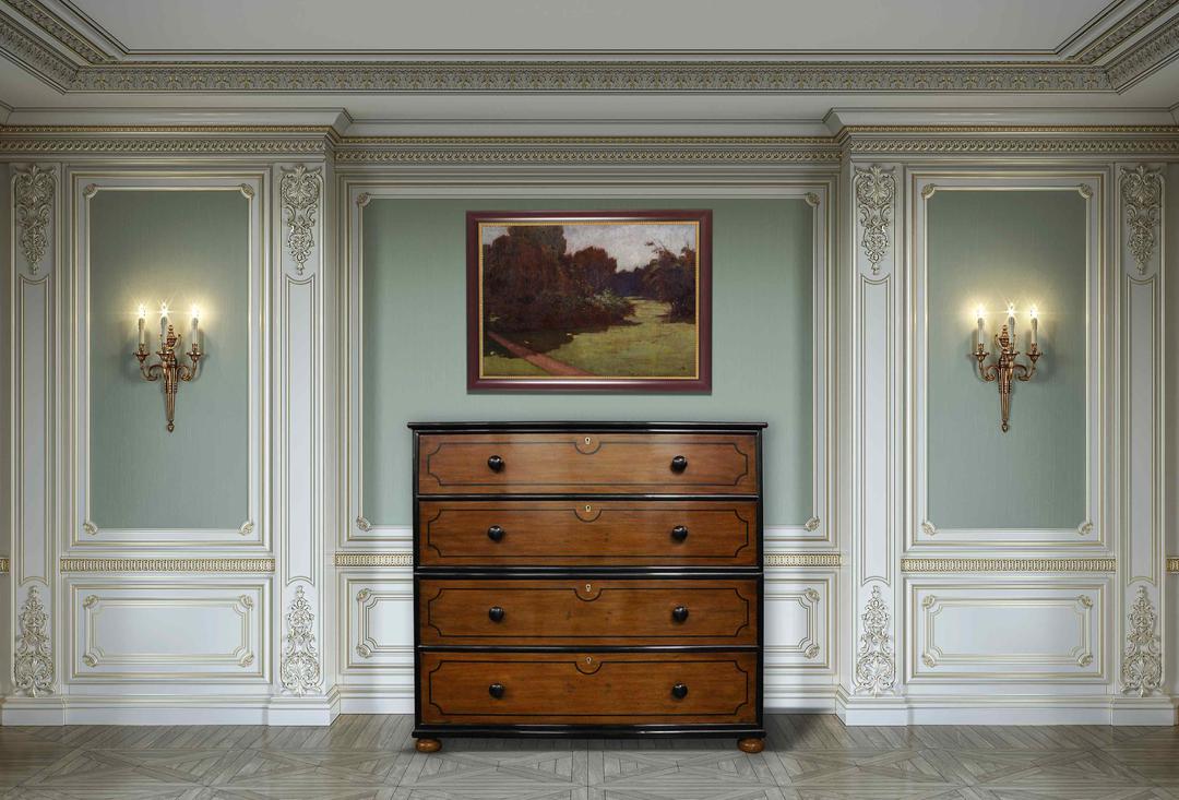 Satinwood chest of drawers with ebony inlay