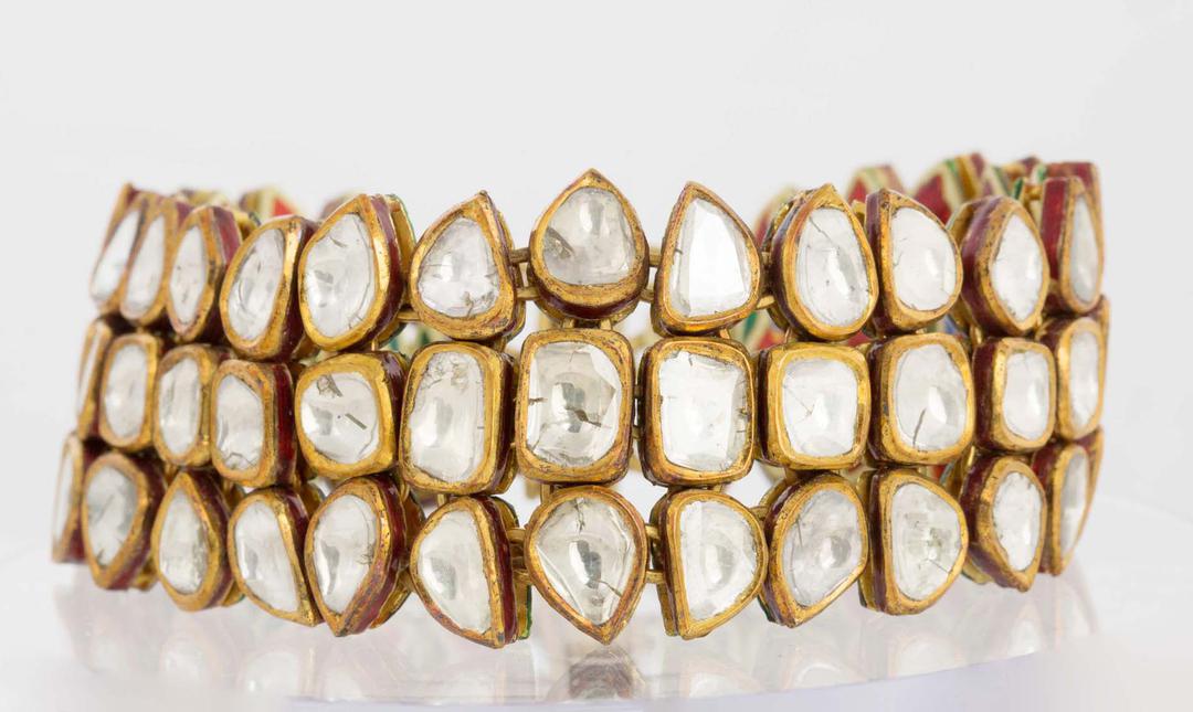 Estate Diamond And Enamel Jadau Bracelet