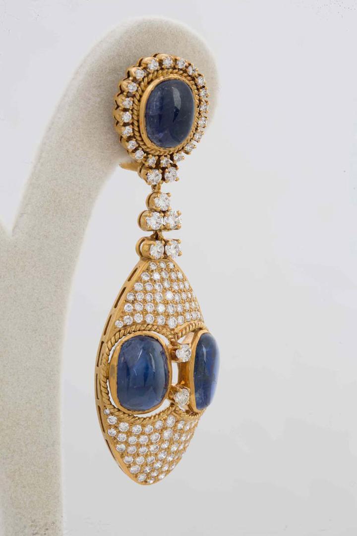 Sapphire And Diamond Earrings