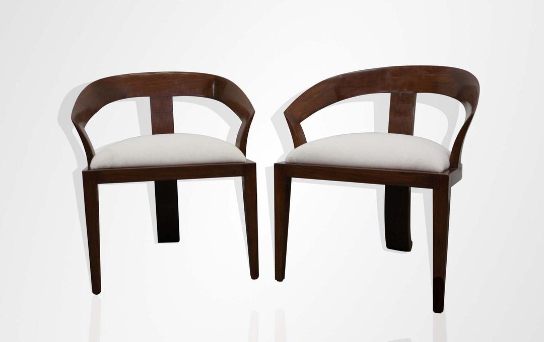 Teakwood art deco chairs