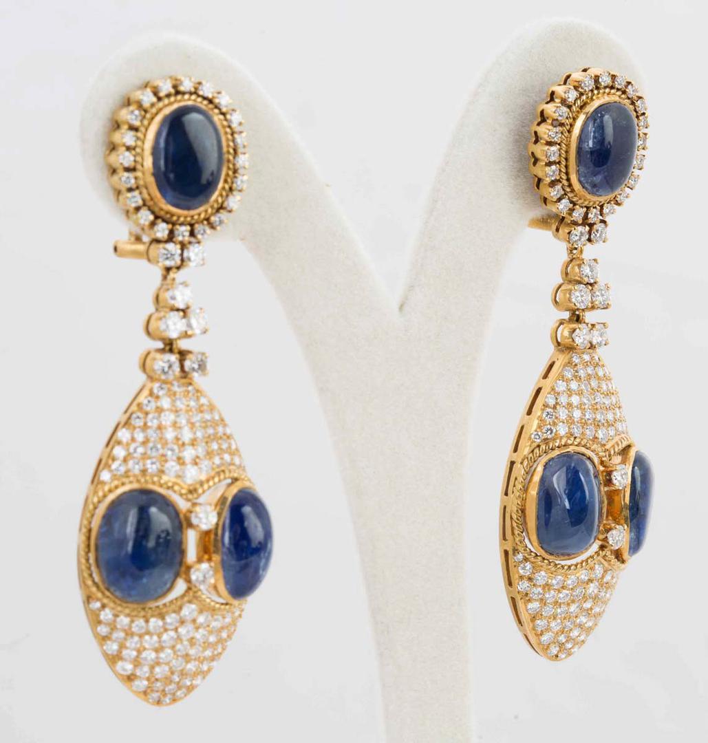 Sapphire And Diamond Earrings