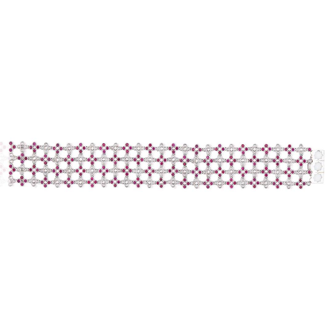 A fine and important ruby and diamond bracelet