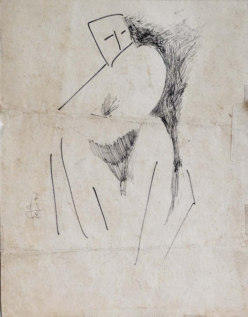 UNTITLED (SEATED MAN; FIGURE SKETCH)