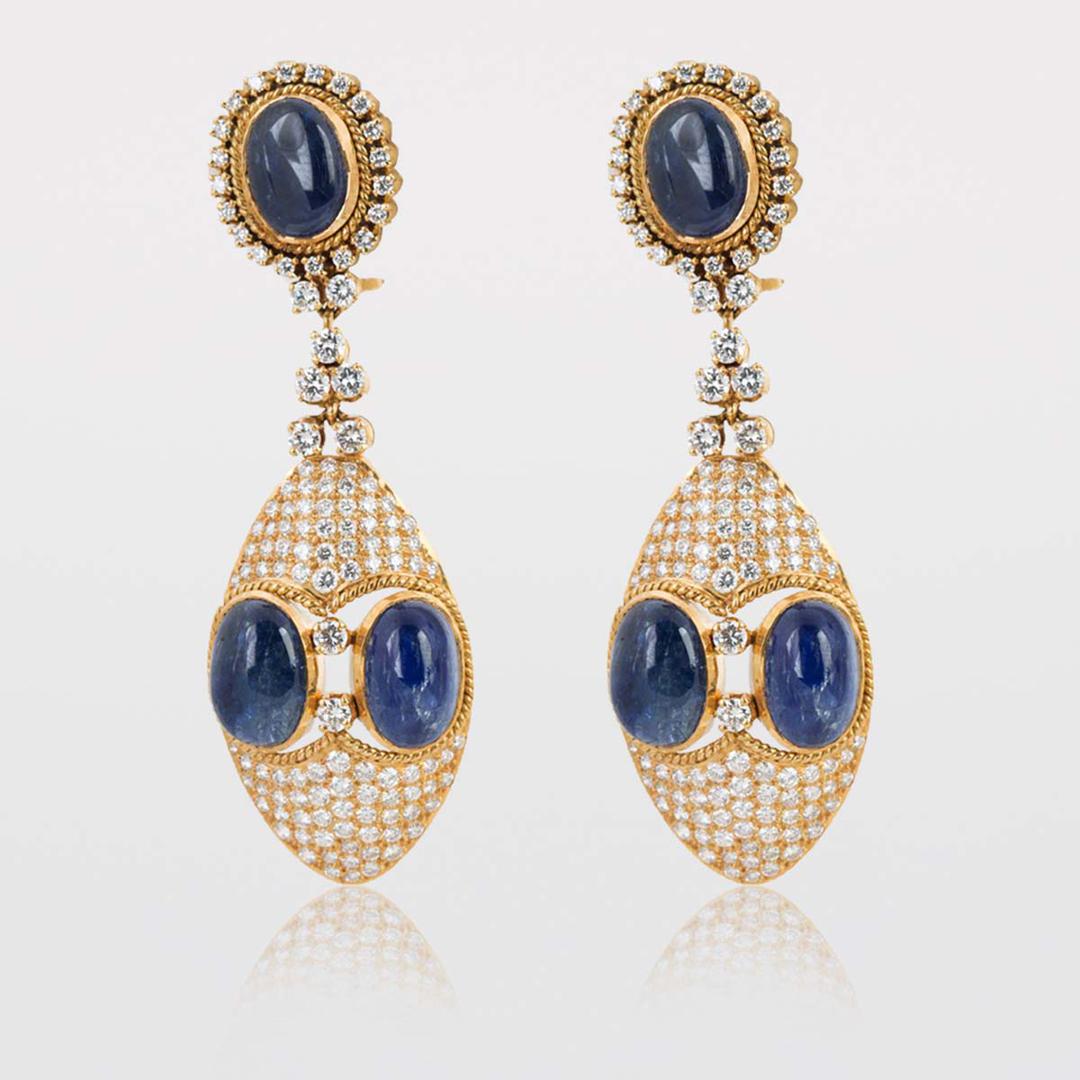 Sapphire And Diamond Earrings