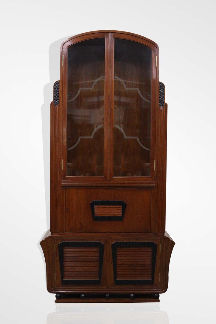 Teak wood Art deco bar cabinet