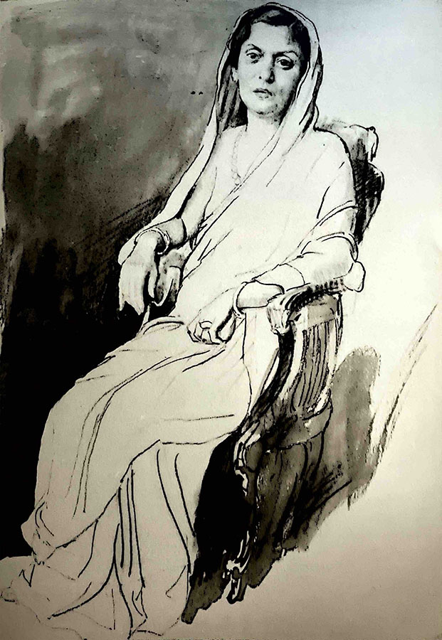 study for “Portrait of an Indian Lady”