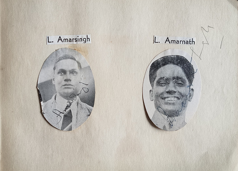 L. Amarsingh and Lala Amarnath Mangaldas Cricket Autograph Book