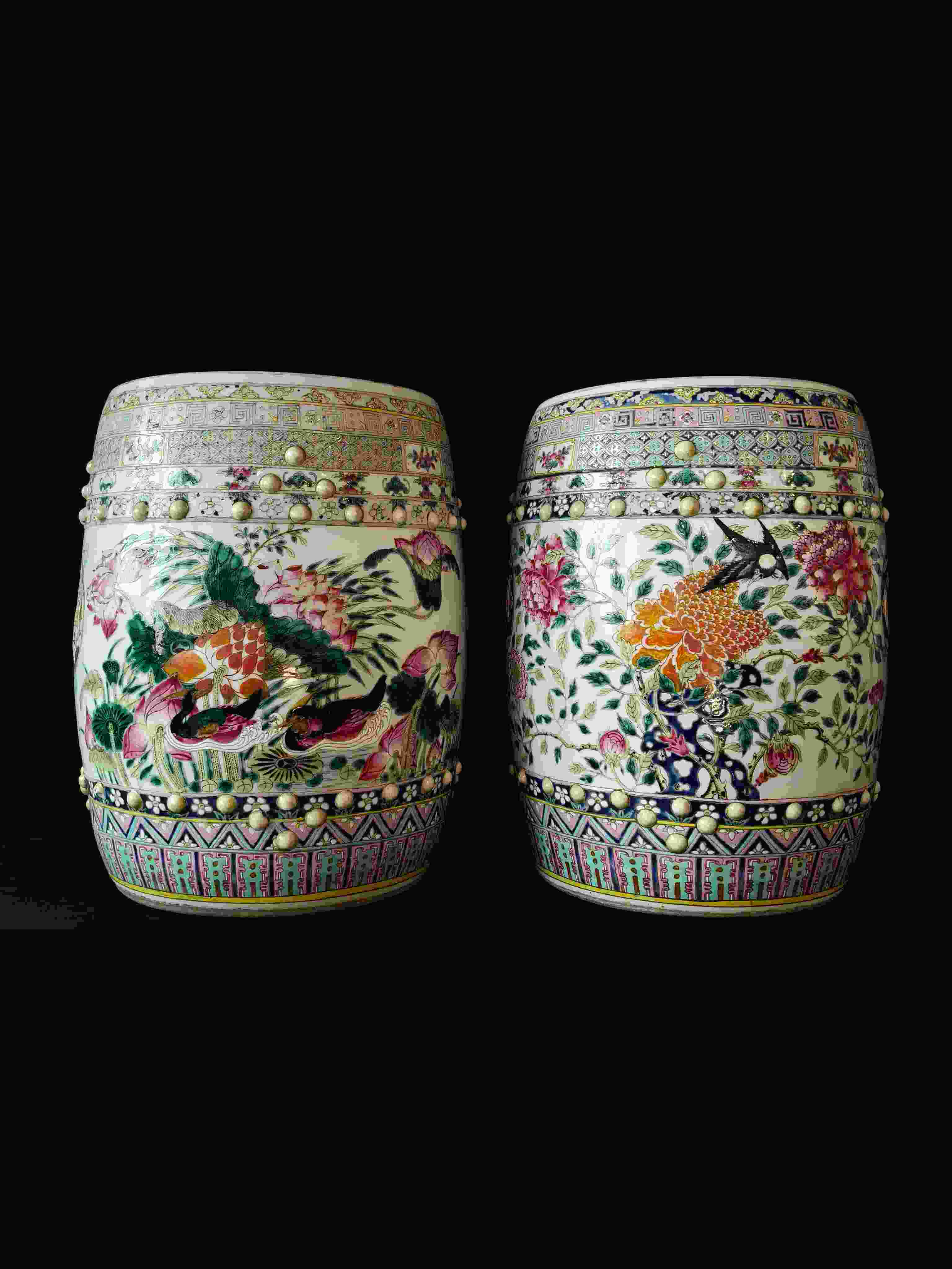 Chinese Porcelain Famille Rose Garden Seats