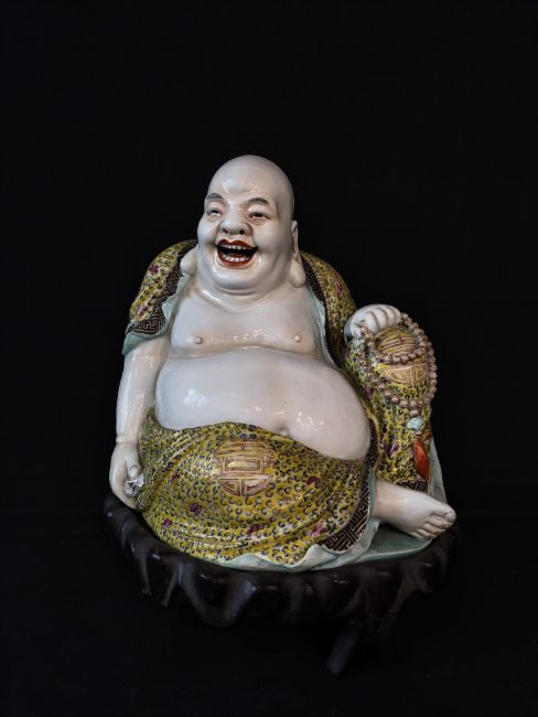 Chinese Porcelain Famille Rose Laughing Buddha