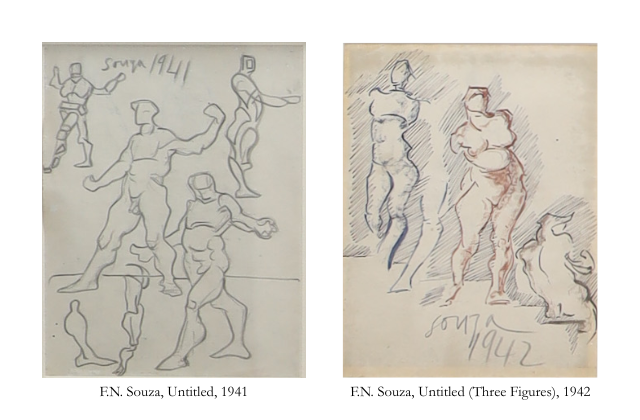 FN Souza Anatomy Sketch 1940s