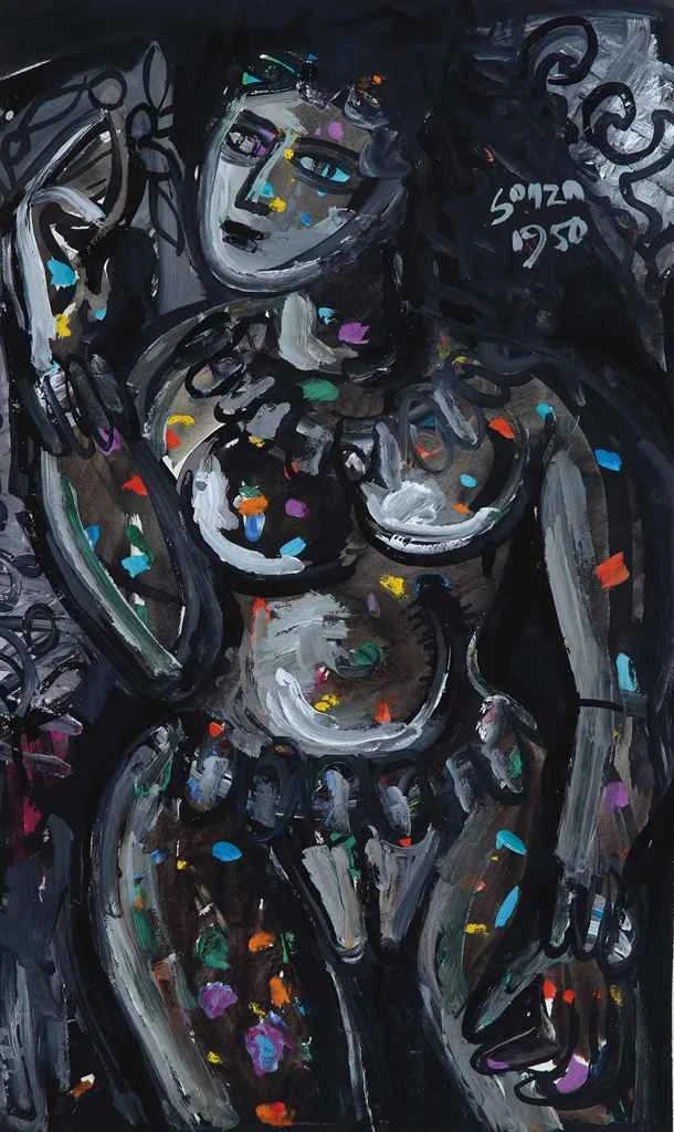 F.N. Souza Temple Dancer 1950