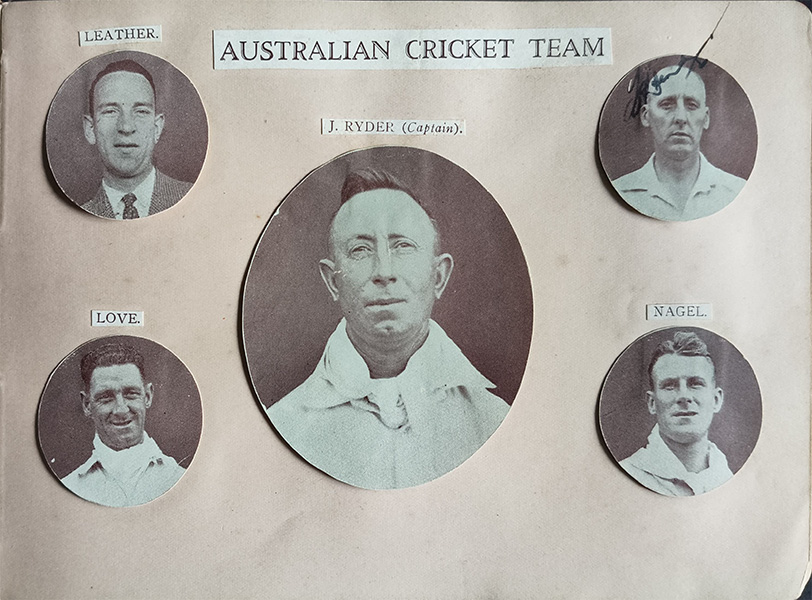 Mangaldas Autograph Book Jack Ryder Australian Cricket Team 1920s