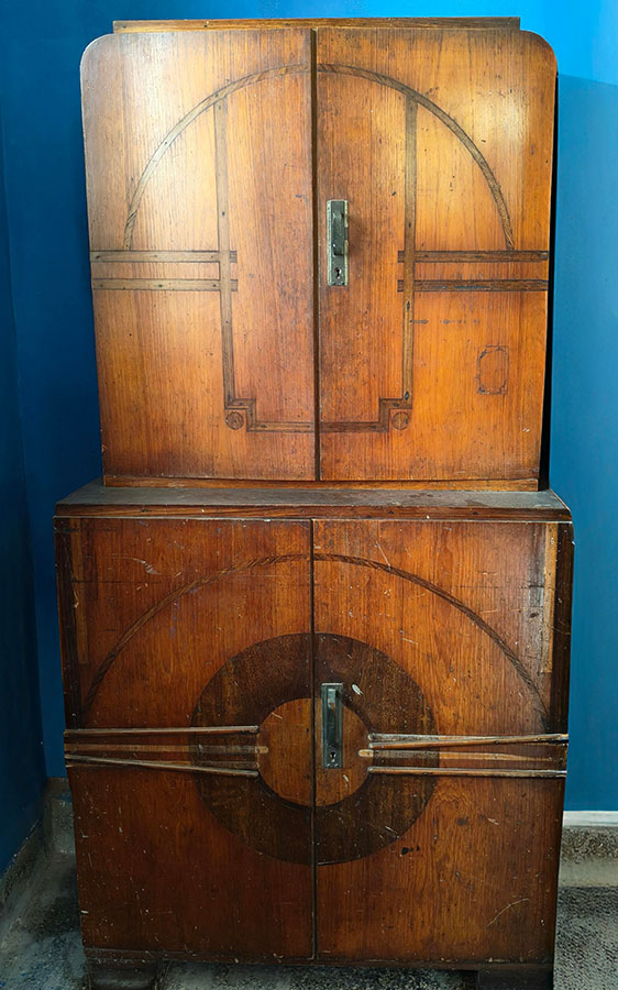 Mangaldas Estate Art Deco Cabinet Veneer Sunburst