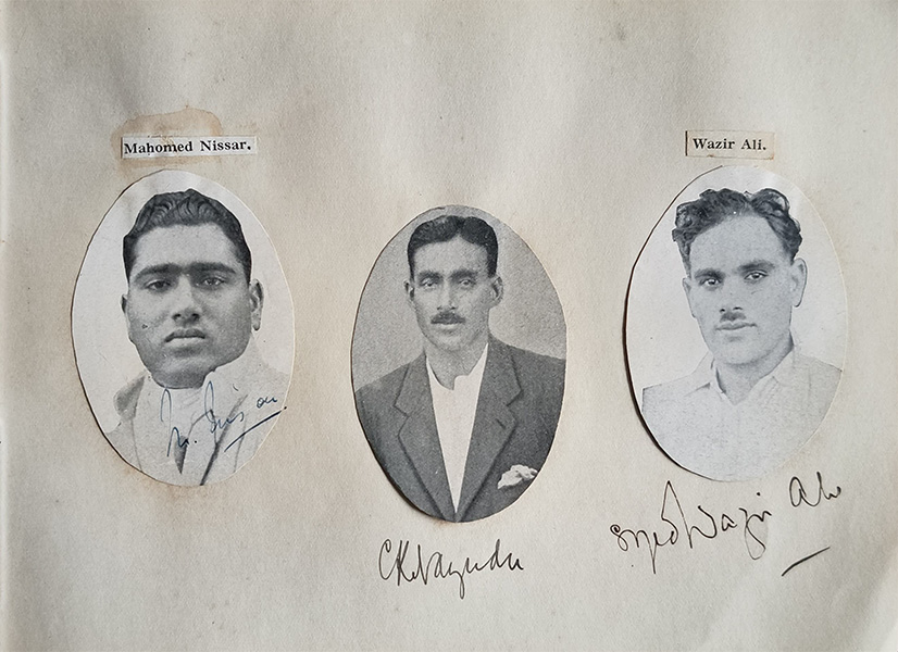Mohammad Nissar C.K. Nayudu Wazir Ali Mangaldas Cricket Autograph Book