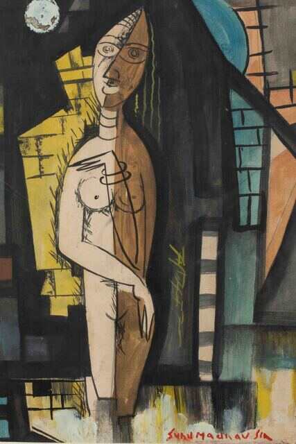 Sunil Madhav Sen's Standing Nude Artwork