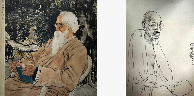 Portrait of Rabindranath Tagore, Portrait of Mahatma Gandhi